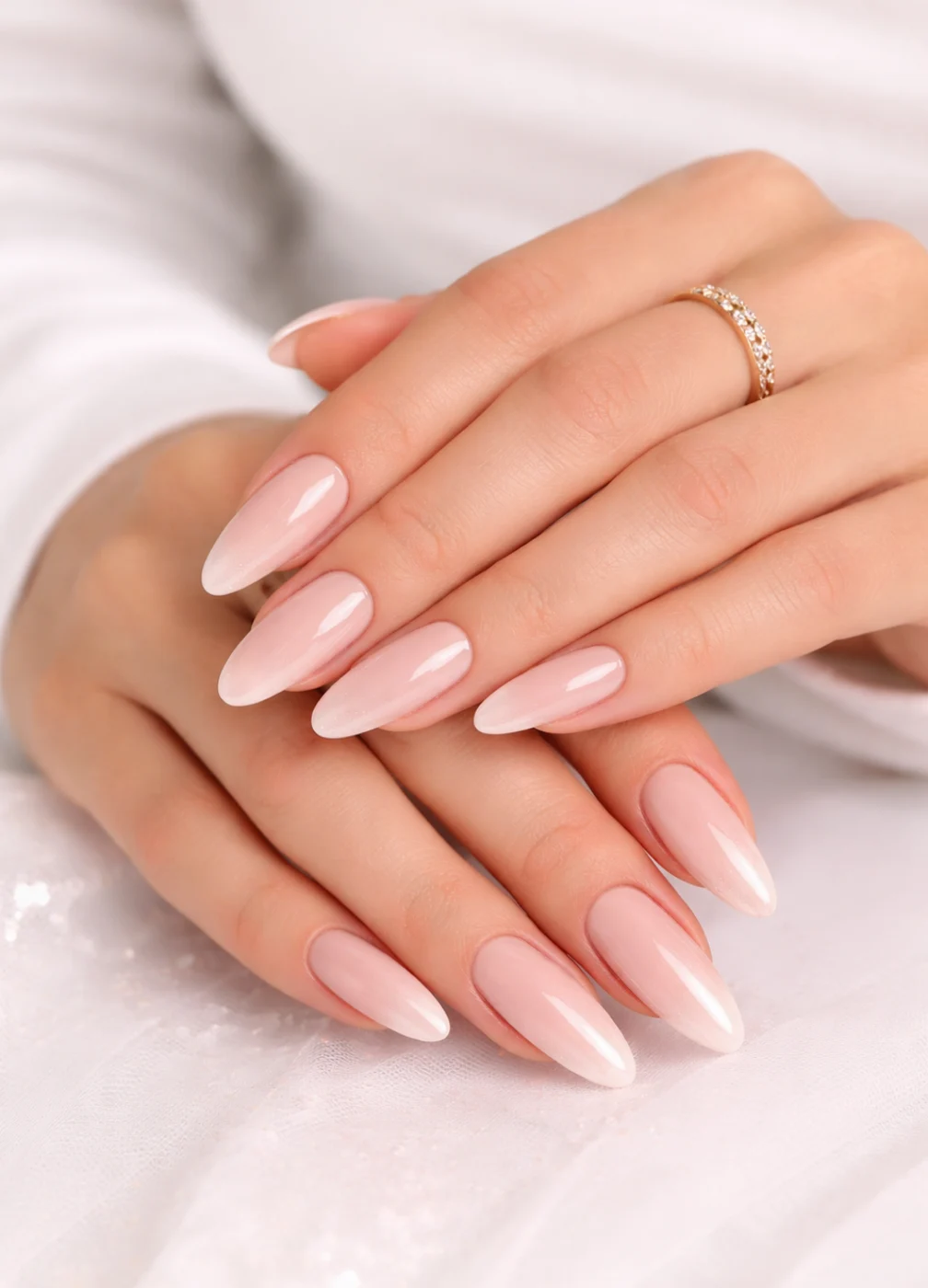 Elegant blush pink manicure